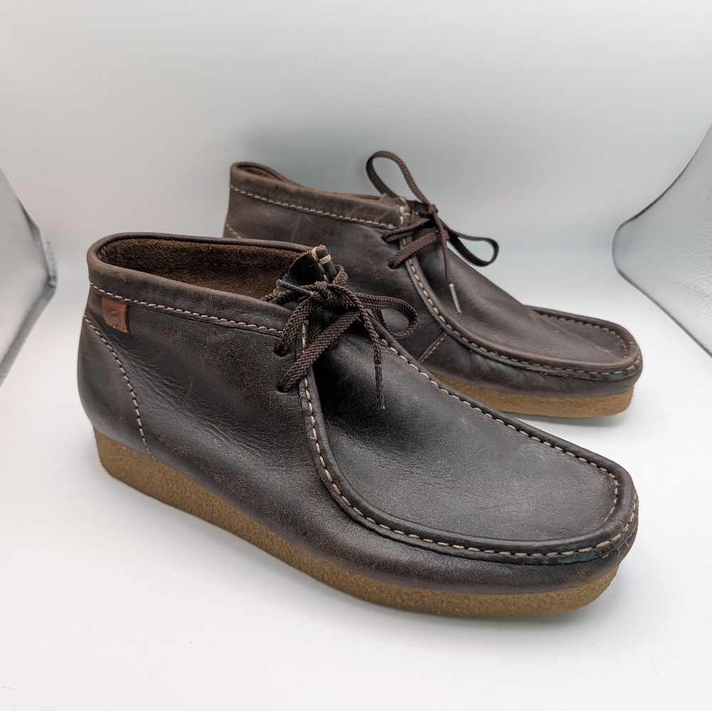 Clarks Collection Wallabee Chukka Boots Men’s 9.5 Leather Lace Up Crepe Sole - Picture 1 of 14